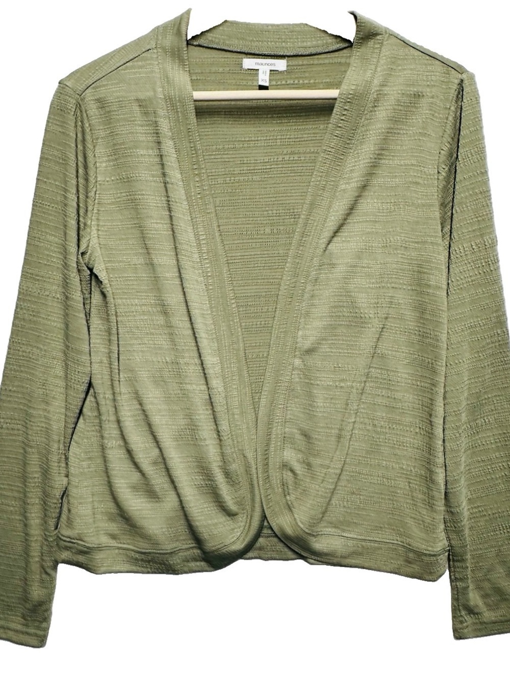 Maurices XS Petite Sage Green Open Front Textured Knit Cardigan ⭐ 5 FOR $25 ⭐